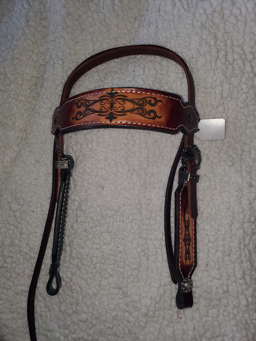 Handmade Burgundy Leather Pony Bridle