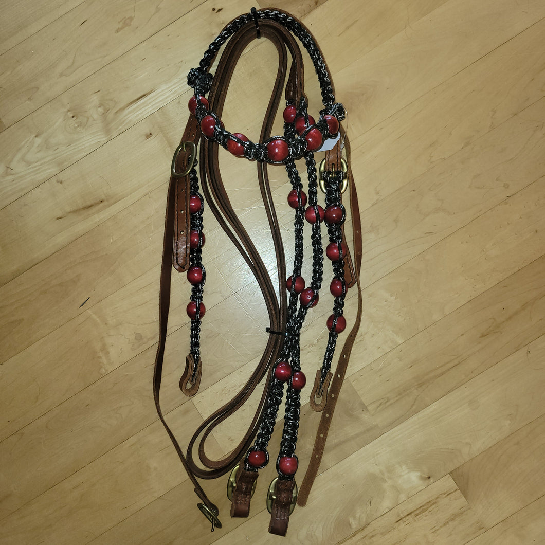 Custom Paracord and Bead Western Bridle by Re-Ride Horse Tack