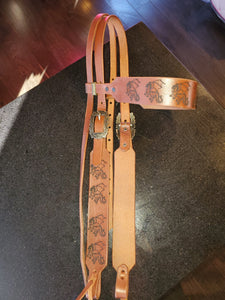 Large Horse Dragon Lasered Headstall